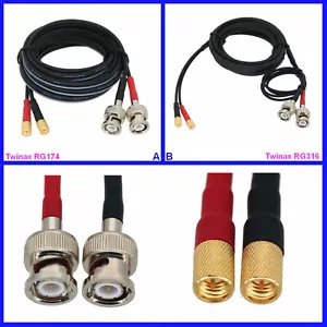Dual Plug 10-32 Microdot to BNC M Ultrasonic Cable Flaw Detector Accelerometer - Picture 1 of 3