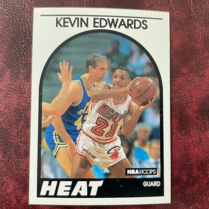 1989-90 NBA Hoops Set KEVIN EDWARDS ROOKIE #41 MIAMI HEAT ** MINT **