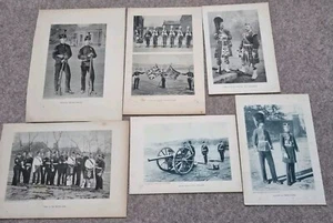 6 x ORIGINAL VICTORIAN BRITISH ARMY MILITARY PRINTS MOSTLY SCOTTISH REGTS - Picture 1 of 7
