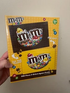M & M 500 PIECE 2-SIDED PUZZLE SEALED - Picture 1 of 6