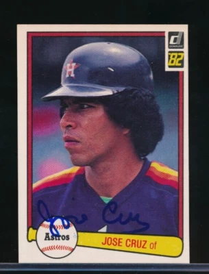 1982 Donruss #244 Jose Cruz Signed auto Autograph (EB39 & reg ) SWSW6 - Image 1 of 4