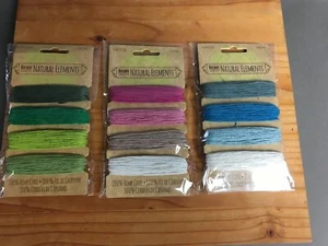 Natürliche Elemente 100% Hanf 20lb. Kordel, 3er Pack Smaragd, Rubin und Aqua Farbtöne - Bild 1 von 4