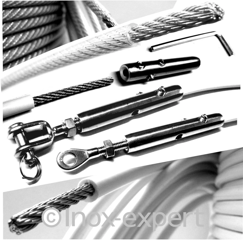 INOX-EXPERT Bootsreling Satz Selbstmontage Relingdraht Set Relingsdraht Edelstahl Drahtseil