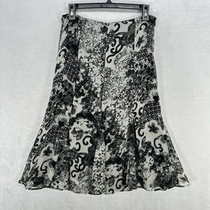 Vintage Rafaella Skirt Size 8 Black Floral Chiffon Mini 90s Flare Y2K Whimsygoth - Picture 1 of 9