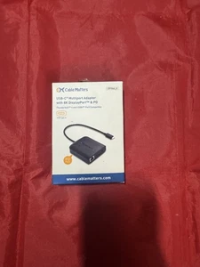 Cable Matters USB-C to DisplayPort Multiport Adapter w Power Delivery 201046-BLK - Picture 1 of 2