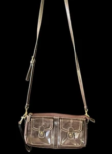 Handgelenktasche/Geldbörse Portemonnaie mehrere Taschen braun Vintage - Bild 1 von 5