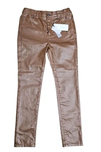 Caviglia alta nuova con etichette taglia 14 Brand A Loves A Girl skinny colore marrone a oro/FM - Foto 1 di 3