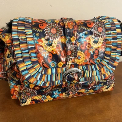 Kalencom Buckle Retro Boho Diaper Bag W/bottle Bag Paisley Water Proof NEW! - Image 1 of 4