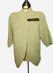 Fenn Wright Manson Damen grün Angora Kaninchenhaar Schal Pullover Schnalle Winter - Bild 1 von 8
