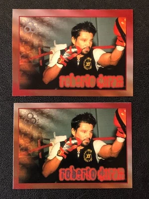 (2)x Roberto Duran 1996 Ringside Boxing Spotlight in Ring #7 Card w/Blank Back - Image 1 of 2
