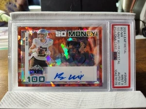 2024 Leaf Metal So Money Crystal Bo Nix Auto /4 PSA 9 Auto 10 - Picture 1 of 3