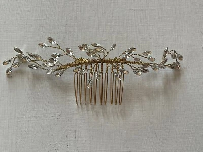 NUEVO peine nupcial de cristal corte marquesa para novias y horquillas alambre dorado Nordstrom Foto 1 de 3