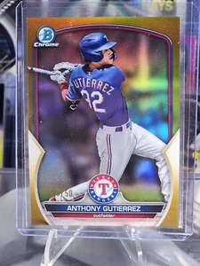 2023 Bowman Anthony Gutierrez True Gold Chrome Refractor /50 - Texas - Picture 1 of 2
