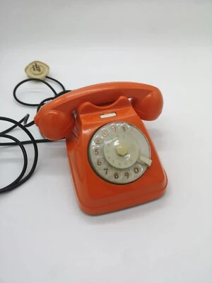 Telefono a disco Siemens S62 Vintage Arancione Colore originale raro 1973 - Immagine 1 di 4