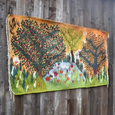 Alfombra Kilim tapiz árbol de la vida y pájaros vintage egipcia Wissa Wassef hecha a mano Foto 1 de 4