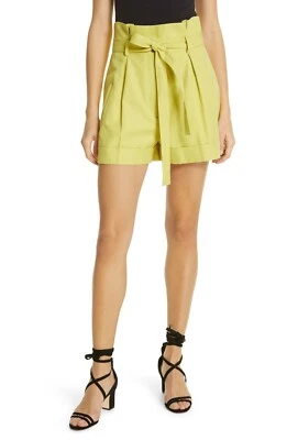 NWT $245 ROBERT RODRIGUEZ IVORY LYOCELL BELTED SHORTS SIZE 4 - Image 1 of 4