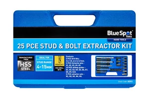 Herramienta Blue Spot 25 piezas Kit Extractor de Pernos HSS Brocas Pasadores Guías MD1 - Imagen 1 de 9