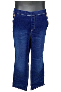 Women with Control Prime Stretch Denim Ruffle Pant Indigo - Picture 1 of 2