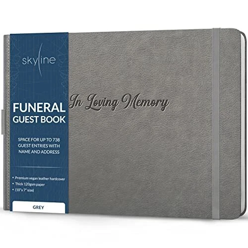Skyline Funeral Guest Book for Memorial & Funeral Services – in Loving Memory...