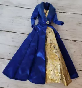 Barbie Fashion Avenue "Abendkleidung" blau gold Kleid Kleid Puppengröße LESEN - Bild 1 von 6