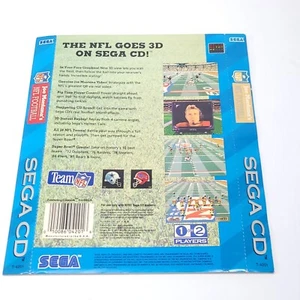 Sega CD ~ Joe Montana's NFL Fútbol Original Juego Trasero Obra de Arte - Imagen 1 de 2
