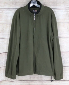 Free Country Mens Size Large Full Zip Ribbed Jacket with Bungee Cord Olive Green - Picture 1 of 7
