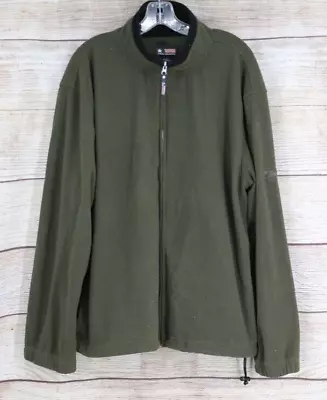 Chaqueta acanalada Free Country para hombre talla grande cremallera completa con cordón elástico verde oliva Foto 1 de 4