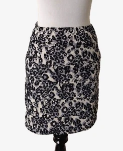 B WEAR BYER GIRLS MINI SKIRT GRAY BLACK LEOPARD PRINT LINED STRETCH SIZE LARGE - Picture 1 of 10