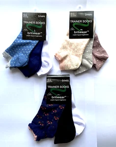 Womens socks 9 x pair’s ankle plain printed bundle Trainer Socks Low Cut Cotton - Picture 1 of 4