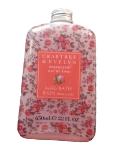CRABTREE &EVELYN ROSEWATER BUBBLE BATH 22 FL OZ - New / Unopened Bottle - Picture 1 of 2
