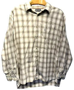 Columbia Mens Shirt Size XXL Beige Plaid Button Up Pocket Long Sleeve Sportsmen - Picture 1 of 12