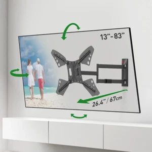 Barkan 13-83 inch Full Motion Wall Mount, Holds 110lbs, Lifetime Warranty - Picture 1 of 3