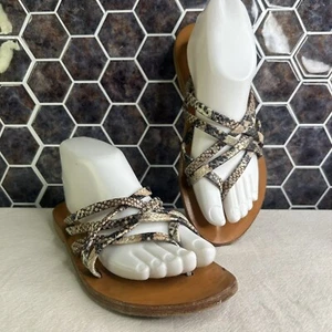 K Jacques Size 38 Sandals Snake Print Saint-Topez - Picture 1 of 6