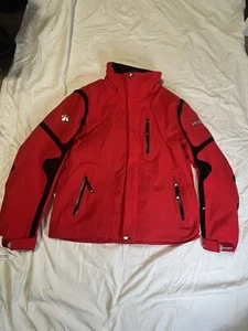 Descente Mens Red Airdrive ski Jacket Black Trim Size L - Picture 1 of 12