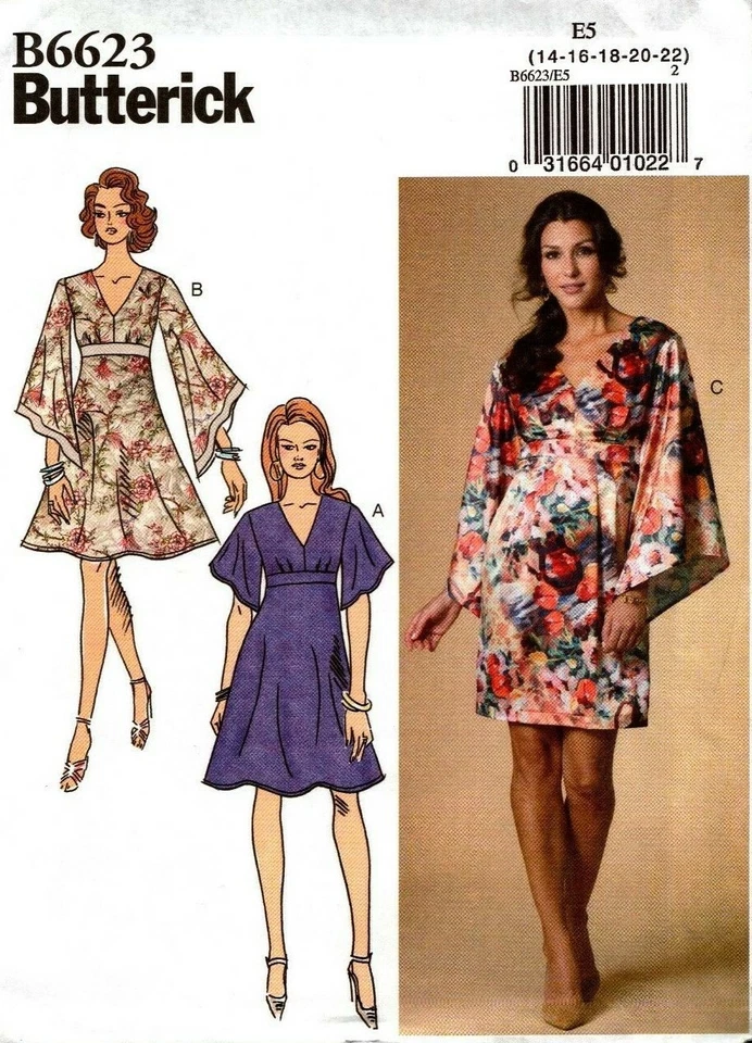 Butterick Sewing Pattern 6623 B6623 Dress Size 14-16-18-20-22