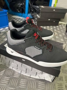 Supra Trainers Black/Grey/Red Size UK 7 Mens - New/Ex Display - Avex Skateboard - Picture 1 of 5