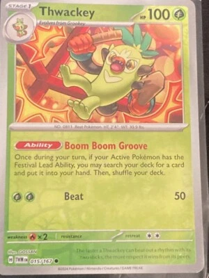 Thwackey 015/167 Reverse Holo Twilight Masquerade MINT/NM  - Image 1 of 4