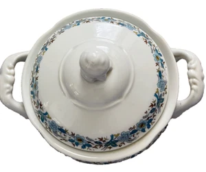 Schmidt Brasil Porcelana By Leart Covered Blue Floral Casserole/Vegtable Dish - Picture 1 of 5