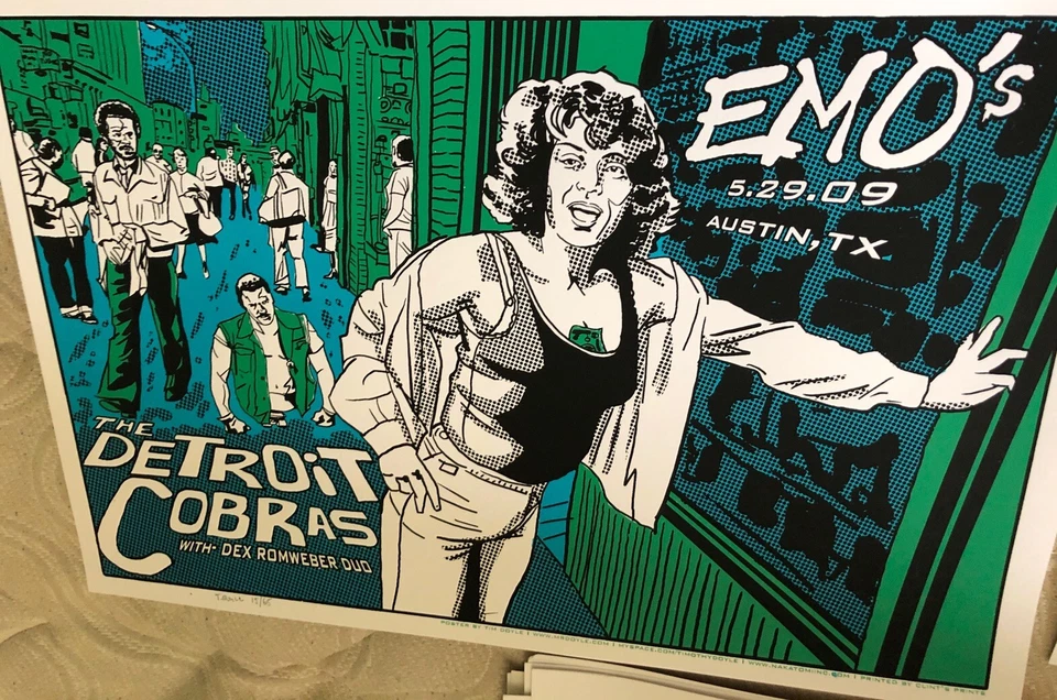Detroit Cobras Rachel Nagy Rock Show  Dex Romweber Tim Doyle Austin Texas Art#65 - Image 1 of 3