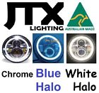 7" CHROME Headlights BLUE and WHITE Halo Pontiac Formula 455 Oldsmobile