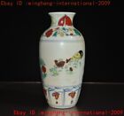 7"Chinese Chenghua Wucai Porcelain Chick Rooster Statue Zun Cup Bottle Pot Vase