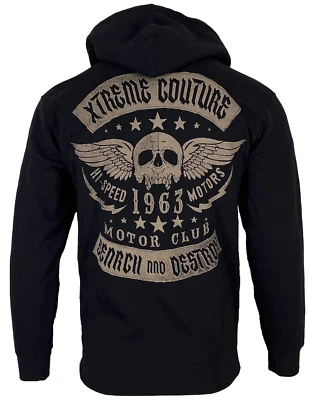 Sudadera con Capucha Xtreme Couture by Affliction Para Hombre HIERRO DESCOLORIDO Calavera Motociclista Negra $79 Foto 1 de 4