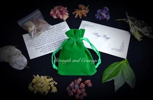 Mojo bag Strength and Courage Gris Gris  Wicca Pagan Witchcraft spells - Picture 1 of 5