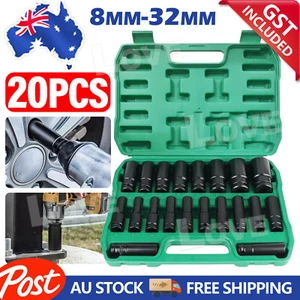 1/2" Drive Metric Deep - 20PCS 78mm Impact Socket Set CR-V Steel Metric Sockets - Picture 1 of 9