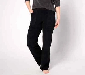 Barefoot Dreams Petite CozyChic Ultra Lite Ribbed Pintuck Pants Black 3X A635710 - Picture 1 of 2