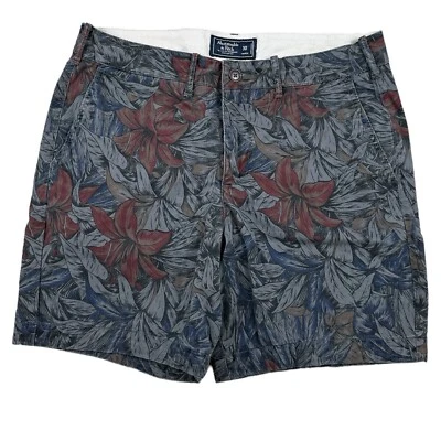 Abercrombie & Fitch Pantalones Cortos Florales Chinos Para Hombres 30 Elastizados Preppy Y2K Surfer Patinador Foto 1 de 4