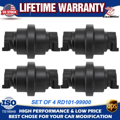 Pacote com 4 rolos inferiores compatíveis com Kubota KX61-2, KX71-2, KX91-2, KX121-2 RD101-99900 - Imagem 1 de 4