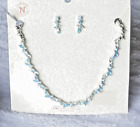 Ensemble boucles d'oreilles et colliers en cristal bleu autrichien collection Noblesse