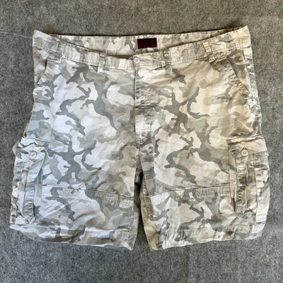 Foundry Cargo Shorts Men 50 White Gray Camouflage 9" Inseam Flat Front - Image 1 of 4