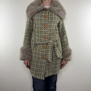 Y2K vintage 60s style wool trench jacket - Picture 1 of 9